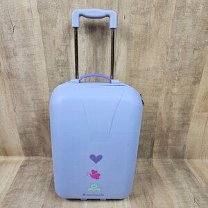 American Girl Suitcase Rolling Travel Purple Adjustable Handle